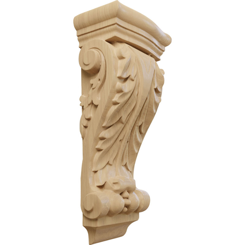 Support en bois / corbeau, Cerisier, H 20 po x l 7 po x P 4 po