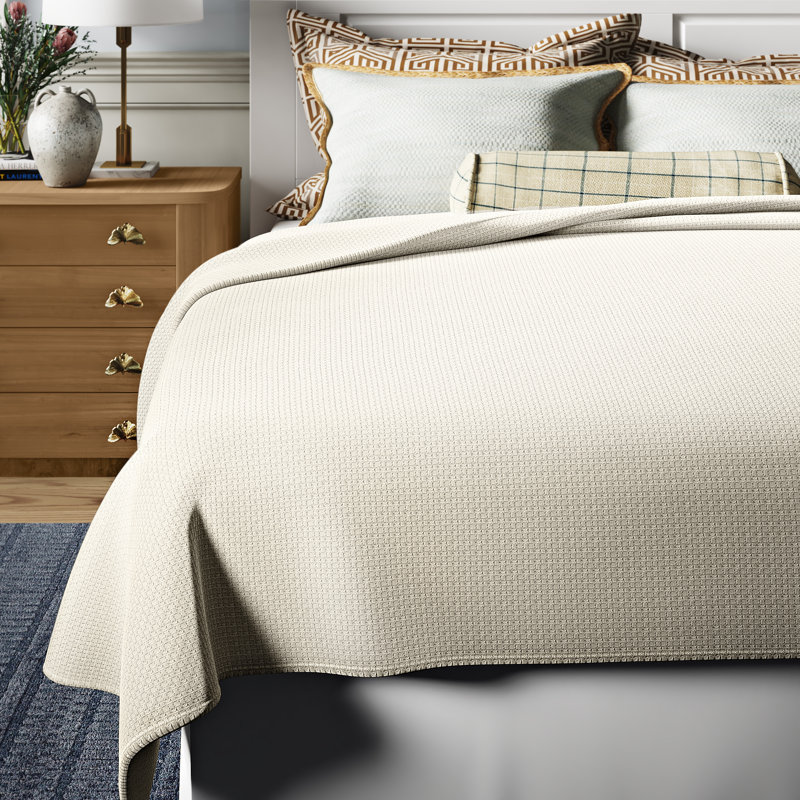 Akela Coverlet, Super King Coverlet, Ivory