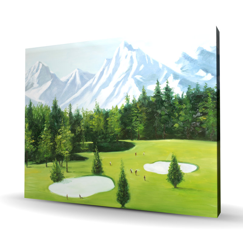 Toile de golf avec vue sur la montagne | Décoration de salon