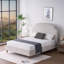 Lit plateforme double tapissier pleine grandeur avec tête de lit haute, gris clair-1870304818-1870304716