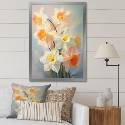 «Wasilij White Affodils», impression romantique sur toile