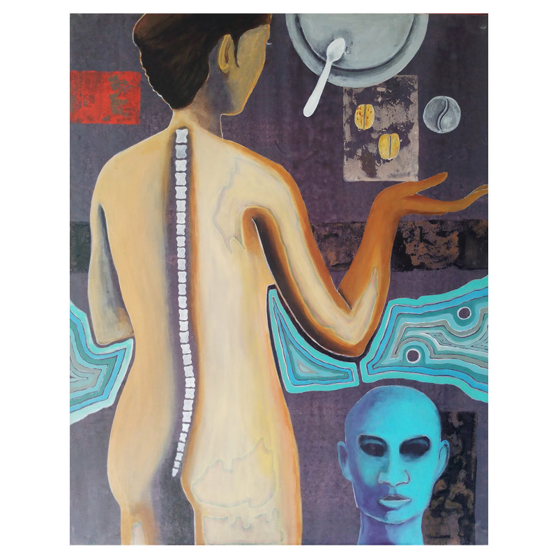 Joueur - peinture faite à la main | Acrylique sur toile | Par Chinmoy Pandit