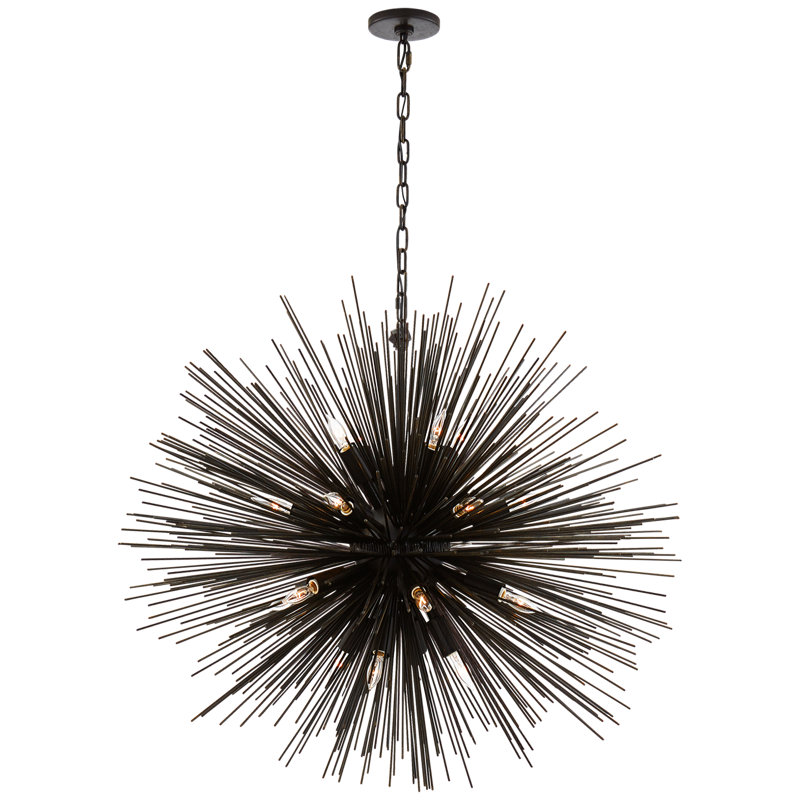 Kelly Wearstler Strada Round Chandelier, 40.75" H x 40.25" W x 40.25" D, Aged Iron