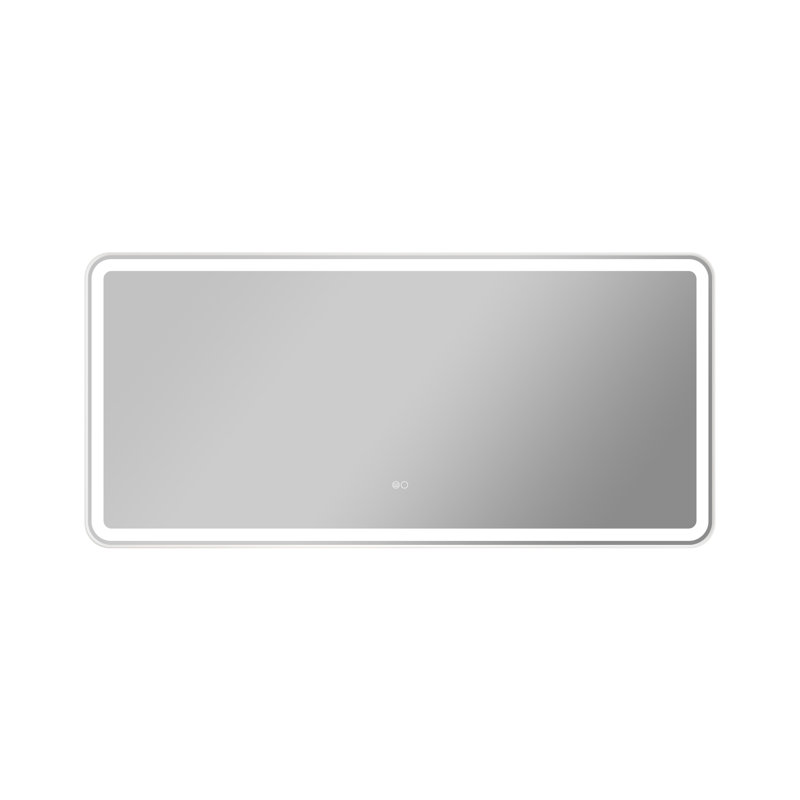 Miroir mural de salle de bain à DEL avec antibuée, fonction mémoire et capteur tactile Morrisania, Blanc, 28 po x 60 po