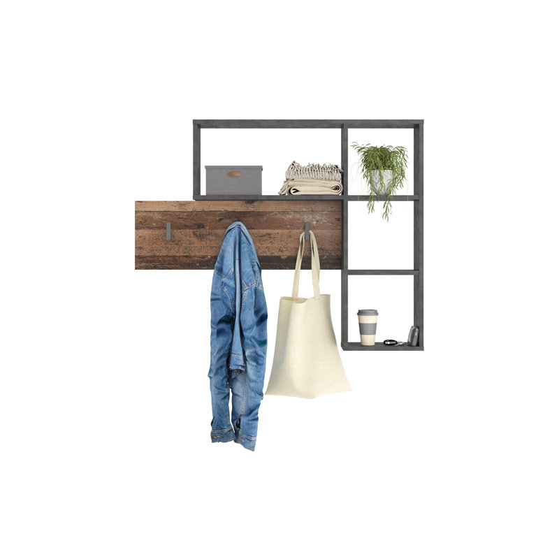 Karena Wall 3 - Hook Wall Mounted Coat Rack, Matera/Dark