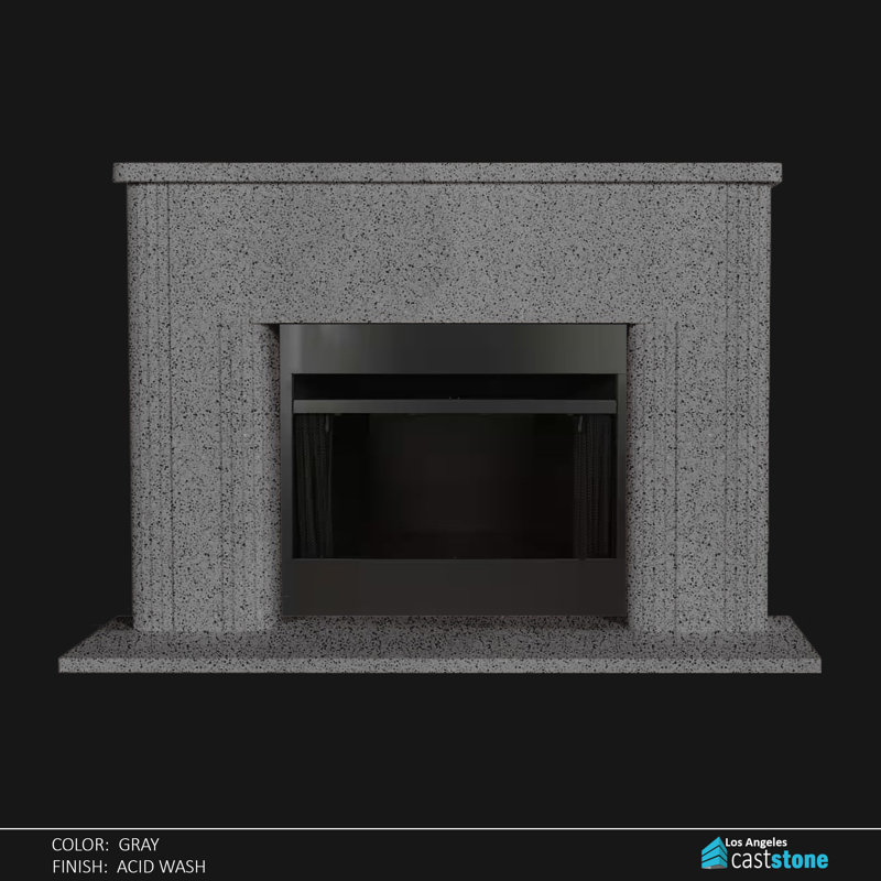 Vereya Fireplace Surround, Gray Acid Wash