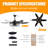 52" Black Ceiling Fan With Lights And Remote, 6 Blades, Industrial Cage Design For Living Room And Bedroom