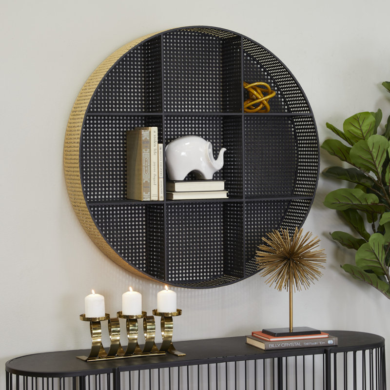 9 Piece Circle Metal Cube Shelf