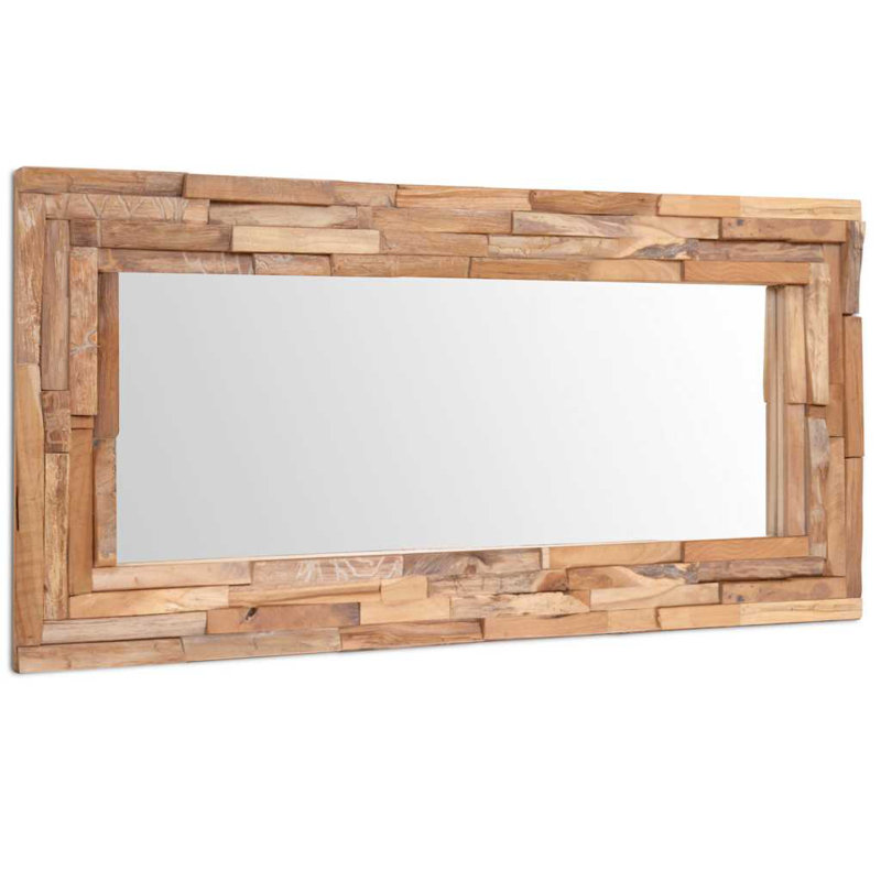 Scarlett Wood Flat Wall Mirror, 60cm H x 120cm W