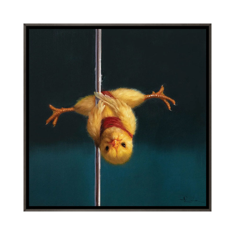 Pole Chick Inverted V - reproduction d'art murale - toile encadrée, Gris, H 37 po x l 37 po