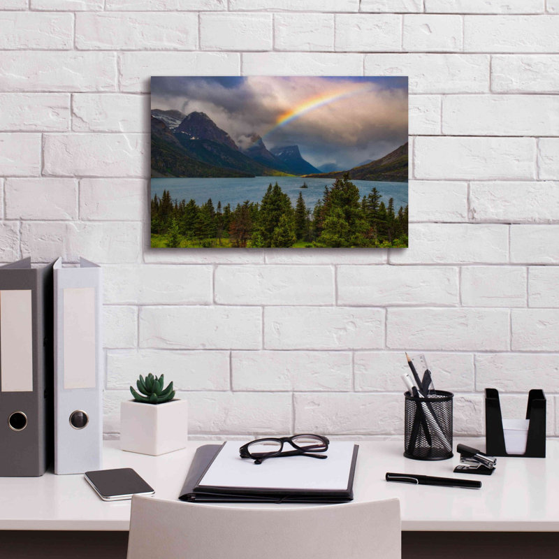 «Glacier Rainbow - Glacier National Park» par Darren White, estampe numérique sur toile, H 12 po x l 18 po x P 0,75 po