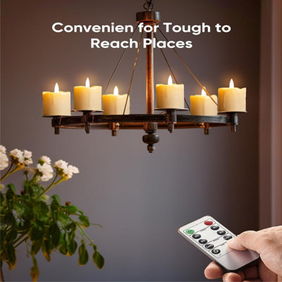 Timer Remote Control Flickering Flameless Votive Candles, Realistic Battery Operated Candles, 3D Wick Electric Fake Candles for Christmas, Wedding, Home Decorations