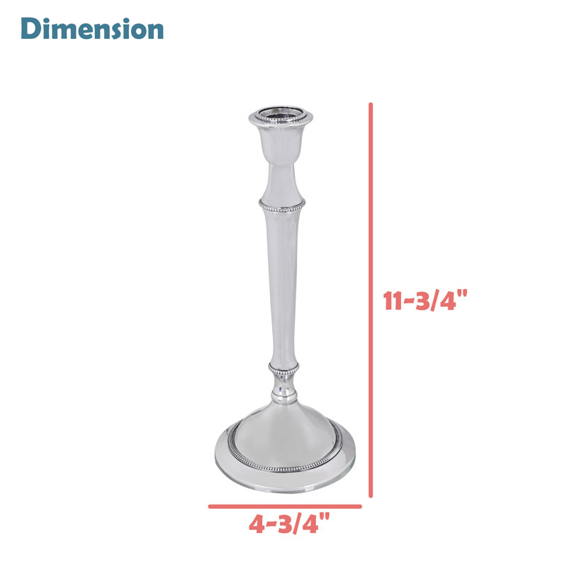 Nickel Aluminum 11.75" Tabletop Christmas Candlestick Holder