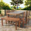 Ensemble de table de salle à manger d'extérieur 6 pièces inclus: 1 table, 1 banc et 4 chaises simples-1728138352
