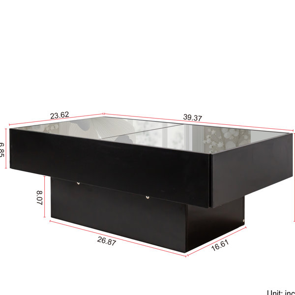 Latitude Run® Sliding Tabletop Extendable Coffee Table With Hidden ...