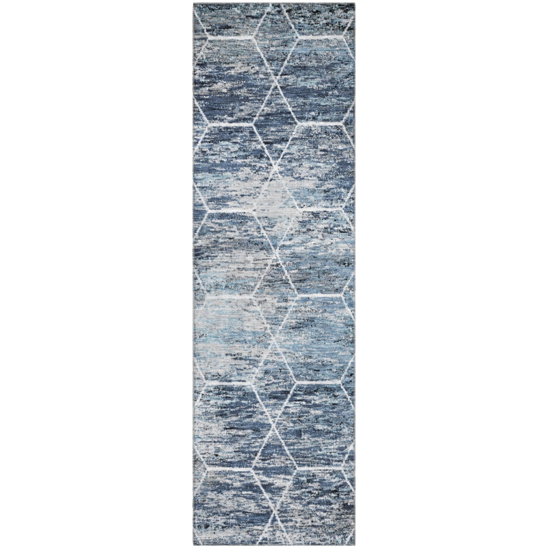 Premium Machine Washable Lubbers AMF1724 Geometric Rug, Runner 2'3" x 7'6"