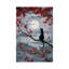 Chat noir au clair de lune argenté - impression sur toile tendue-56321386-71509946