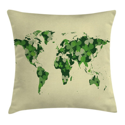 Map Saint Patrick Day Clover Pillow Cover