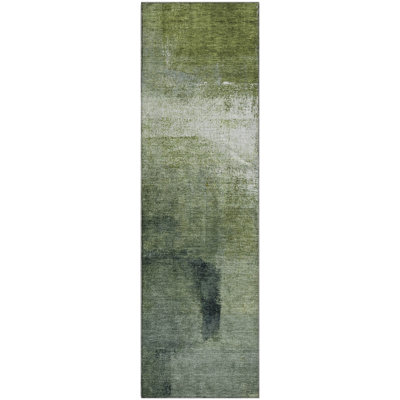 Premium Machine Washable Prisco Green Rug