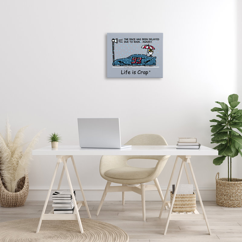 «Rain Delayed Race», art mural sur toile par LIC, H 16 po x l 20 po