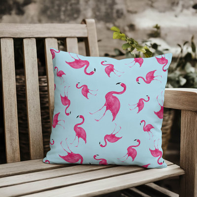 Summer Flamingo Outdoor Pillow