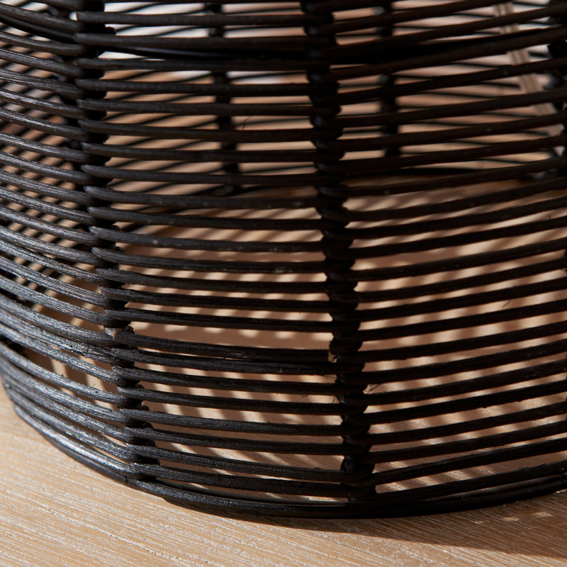 Caswell Wicker/Rattan Table Lamp, Black 