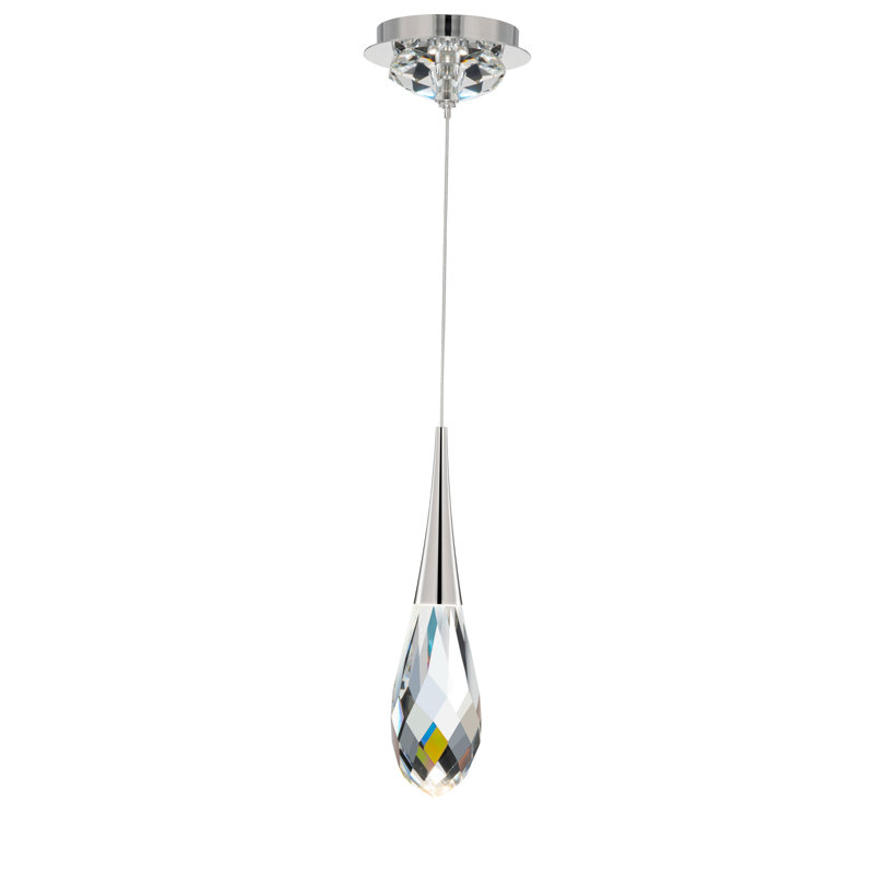 Hibiscus 1 Light LED Mini Pendant, Polished Nickel