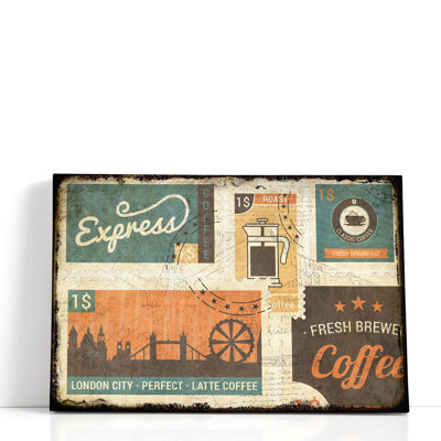 «Coffee Stamps 1», reproduction d'art sur toile