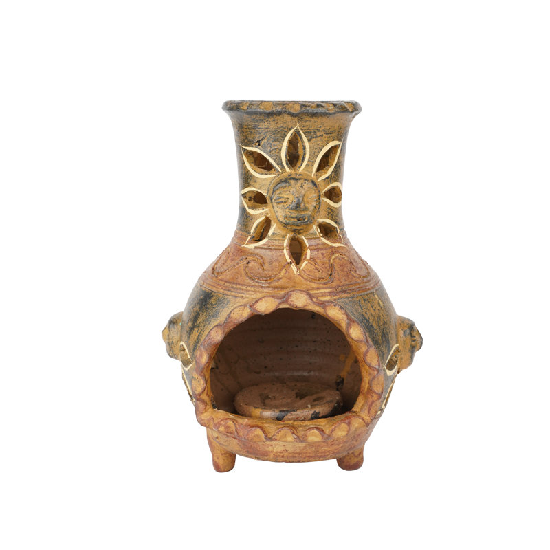 11'' H Stone Tabletop Lantern, Red