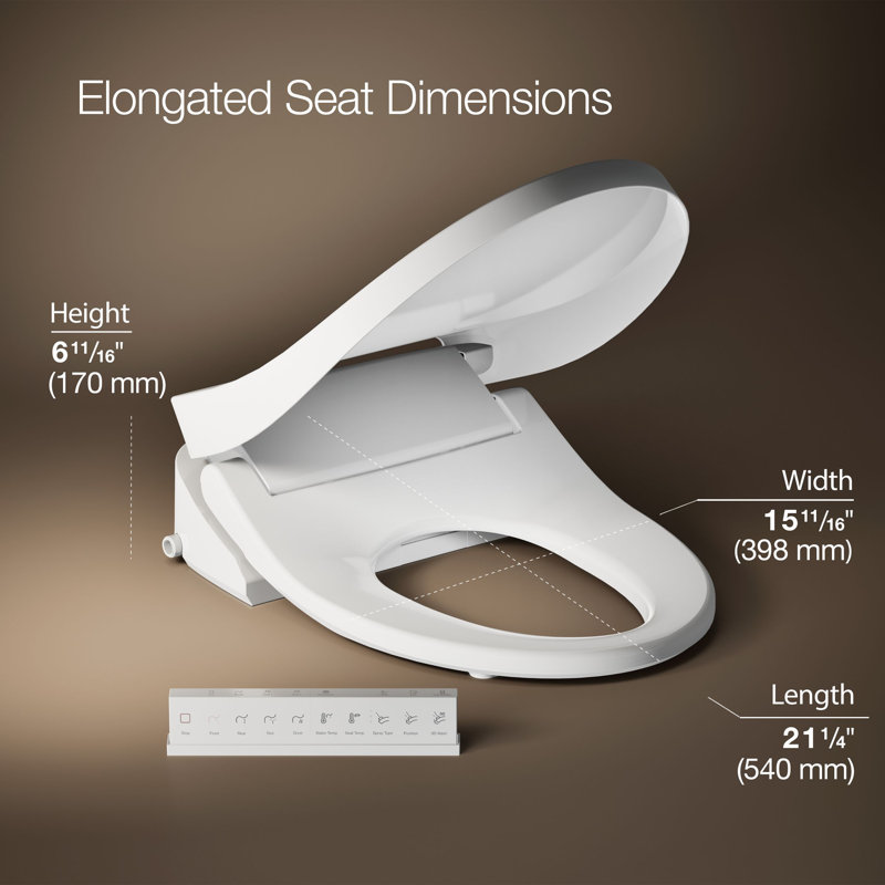 Elongated Bidet Toilet Seat With Remote Control