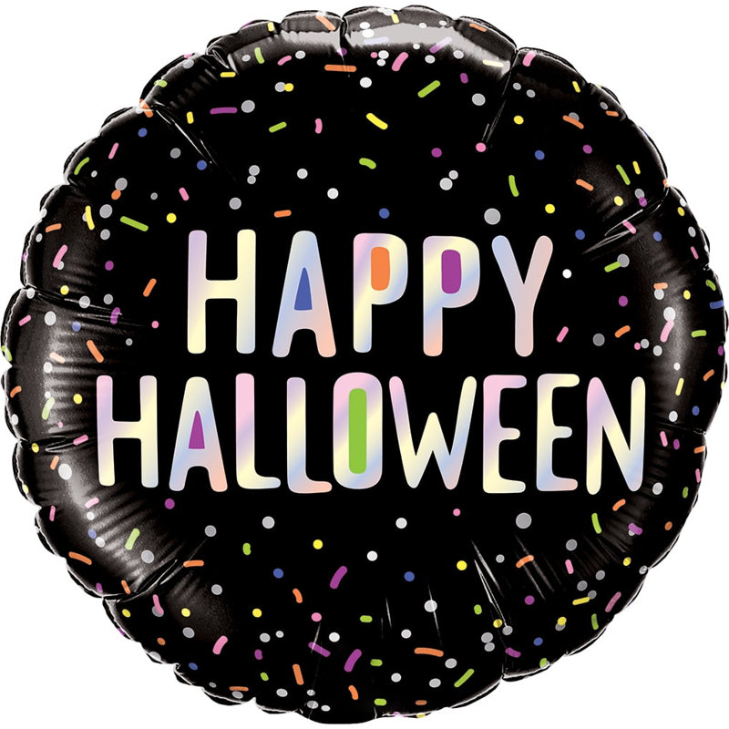 Ballon en feuille de mylar 18 po "Happy Halloween" PMU Halloween, Ensemble de 10