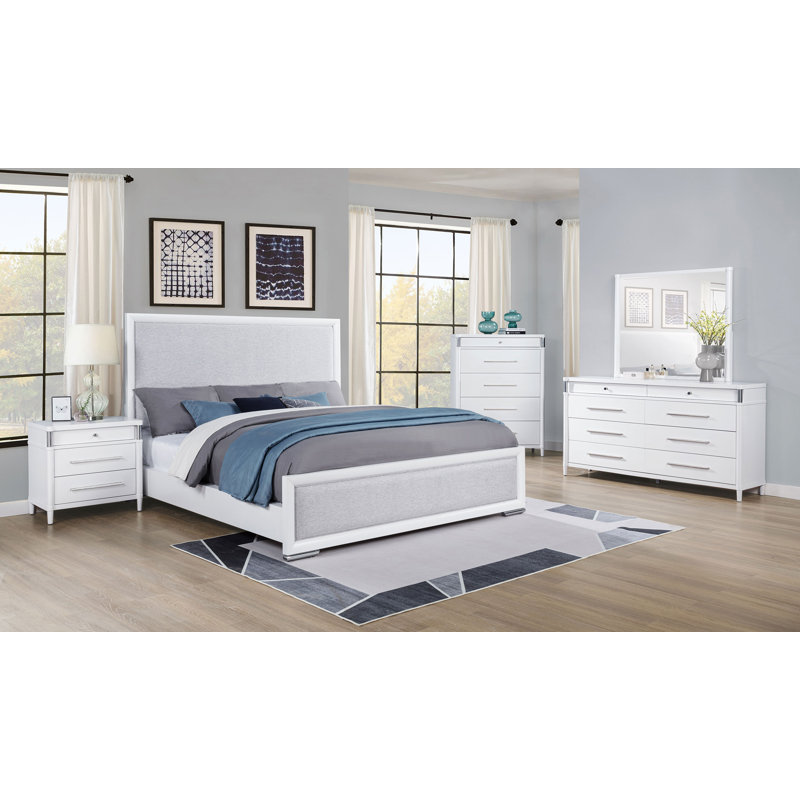 Ensemble de chambre avec grand lit 5 pièces Willowick - blanc, Grand