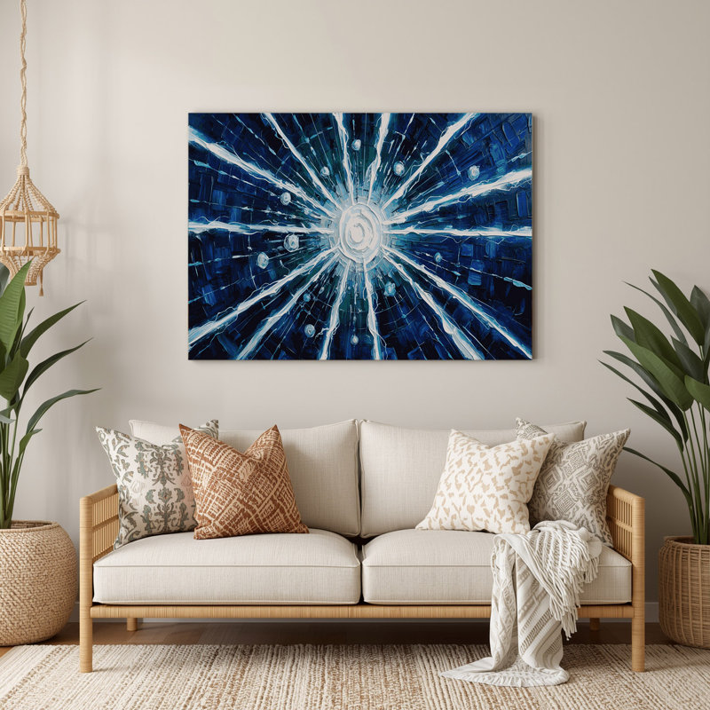 Art mural bleu Sci Fi Energy, H 96 po x l 120 po x P 0,05 po
