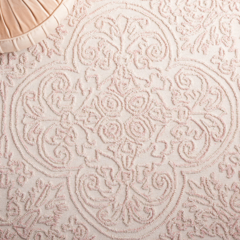 Abdihafid Trace 101 Area Rug In Ivory / Pink, Rectangle 2'3" x 4'