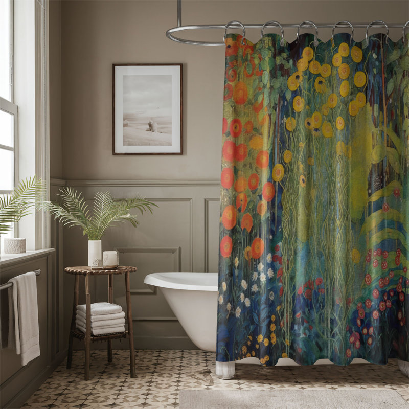 Rideau de douche Floral, H 74 po x l 71 po
