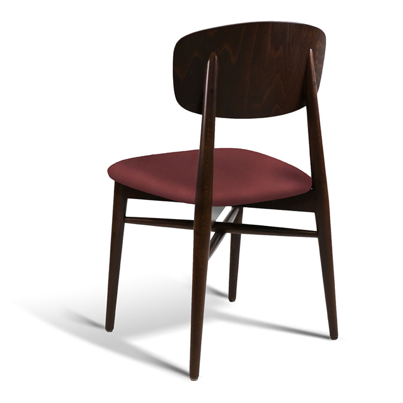 Hagen Side Chair, Dark Burgundy/Brown
