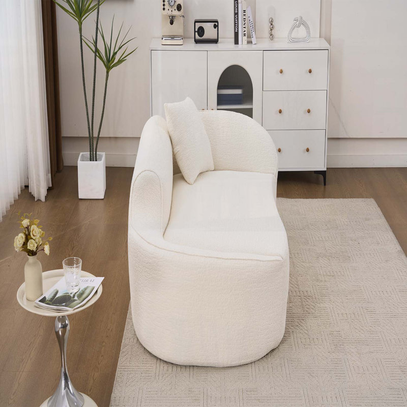 Chaise longue à compression, causeuse moderne, canapé-lit polyvalent pour le salon et la chambre à coucher, Blanc lait