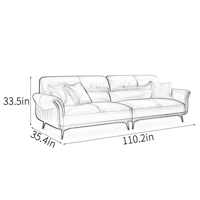 Canapé de bureau simple et confortable, H 33,5 po x l 110,2 po x P 35,4 po
