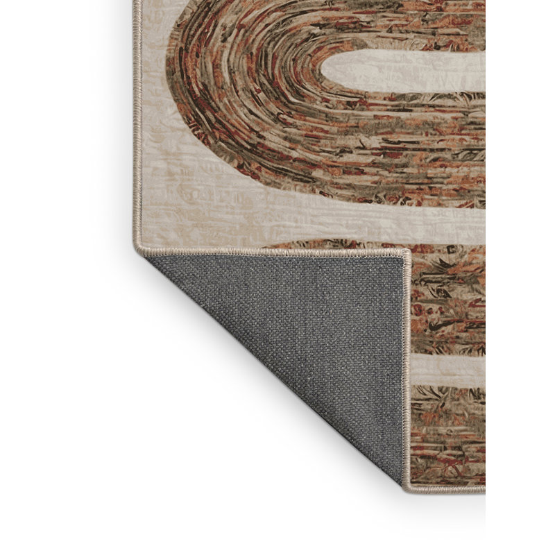 Tapis beige soyeux et moelleux, Rectangle 2 pi x 3 pi