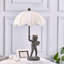 Lampe de table grenouille en résine 23 po bronze avec abat-jour en lin-685315042-685315040