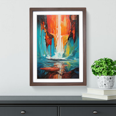 XYZ-FRM-V1223-6419 Waterfall Abstract - Single Picture Frame Print on Wood