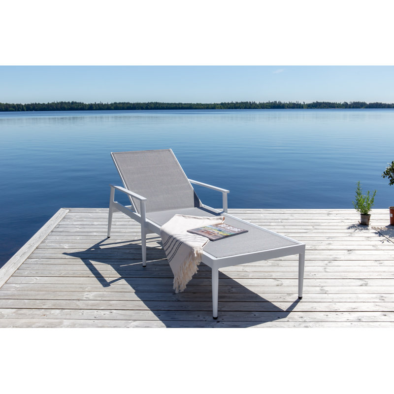Elmerine 195cm Long Reclining Single Sun Lounger, White