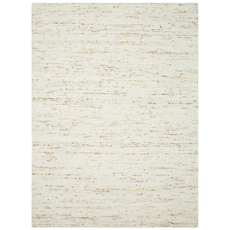Tapis beige en laine noué à la main, Rectangle 6 pi x 9 pi