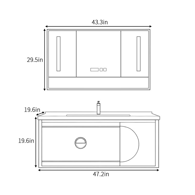 Modern light luxury style bathroom cabinet
