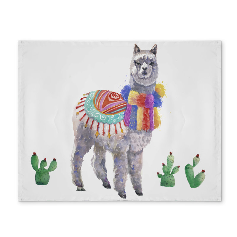 Traditional Peruvian Lama Ethnic Gray Polyester Placemat