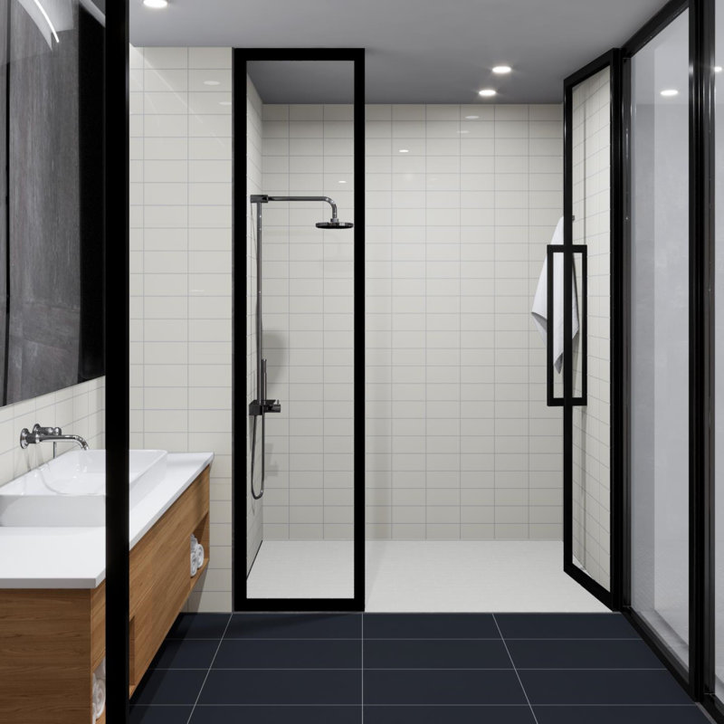 Color Beat Gloss 4" x 8" Ceramic Subway Tile, Crème