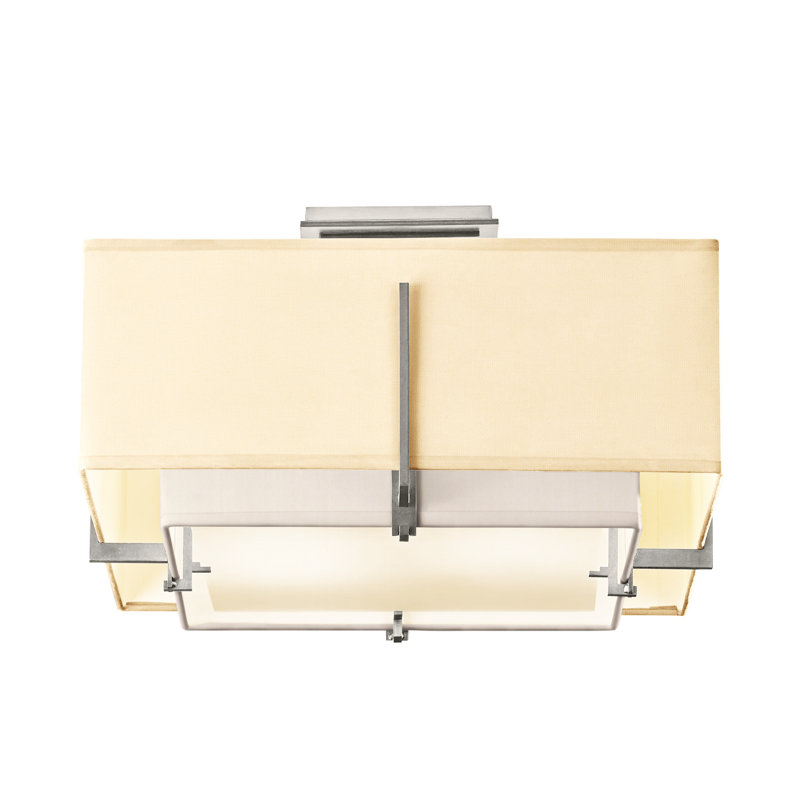 Exos 2 - Light Semi Flush Mount, Natural Anna, Sterling