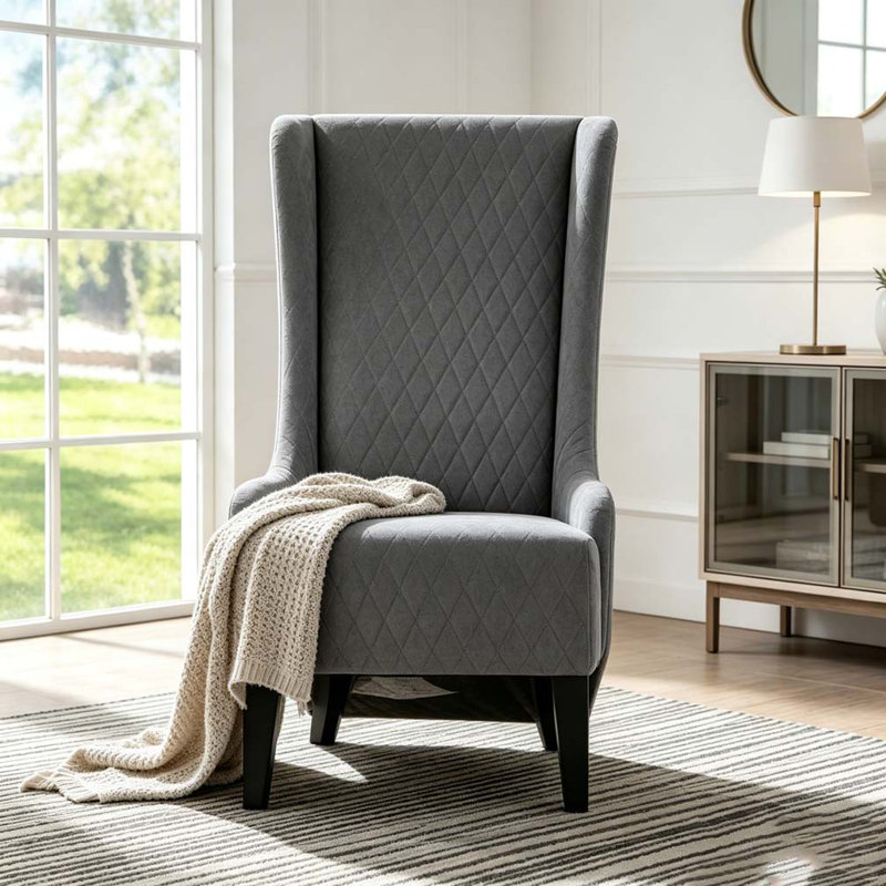 Fauteuil d'appoint en velours à haut dossier de 23,03 po de largeur