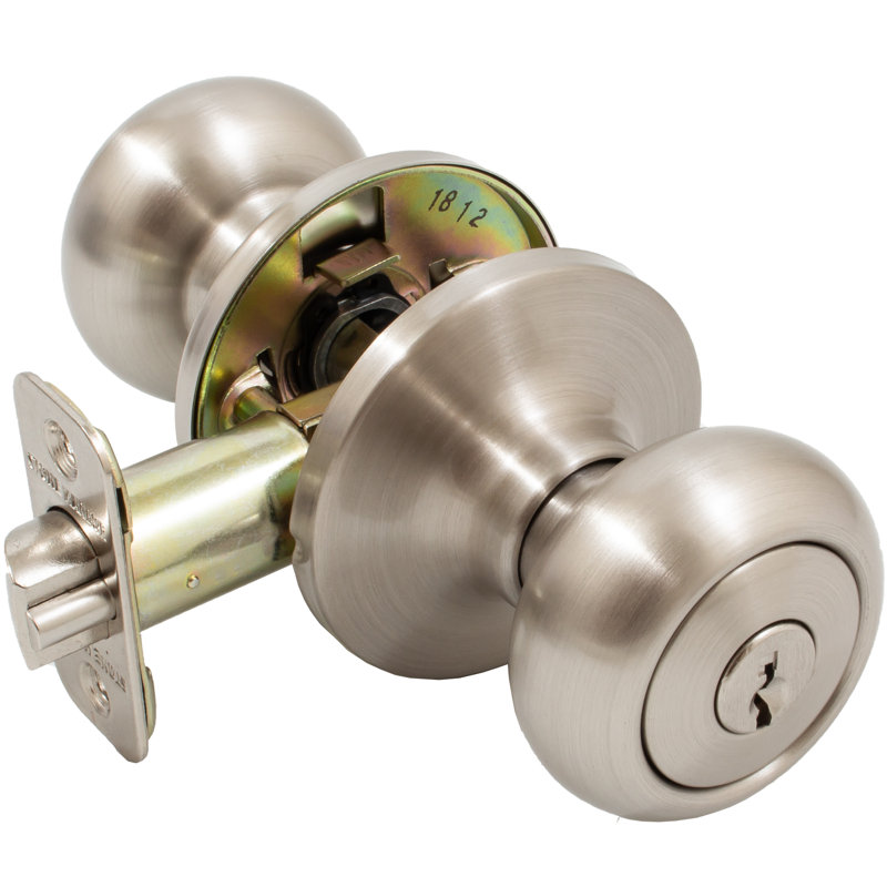 Poignée de porte à clé Highland, Nickel satiné