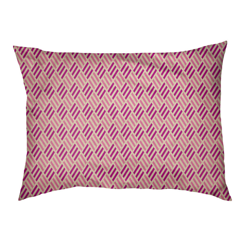 Coussin pour chien à rayures losanges Byrge, Moyen (L 29,5 po x P19,5 po x H 9,5 po), Rose / Rouge